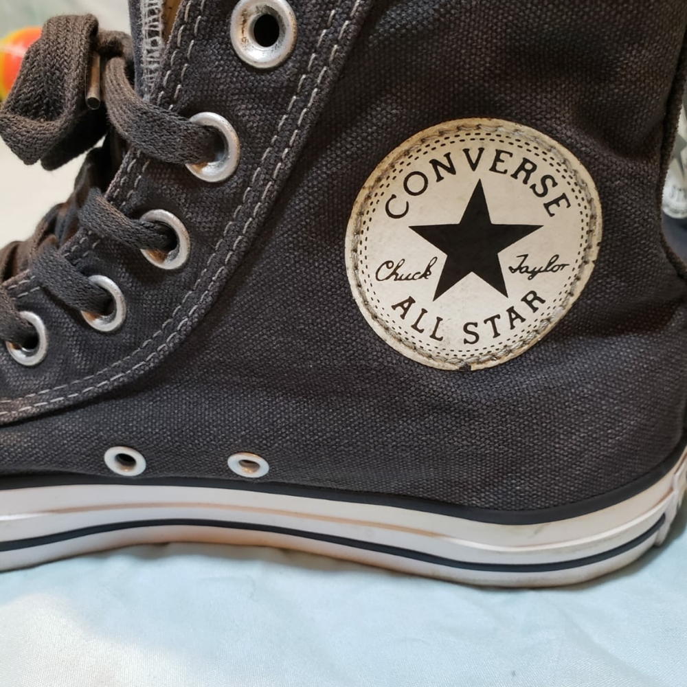 Grey converse high tops men's 8